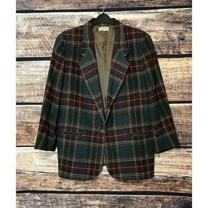 L.L. Bean Plaid Blazer - Green and Red